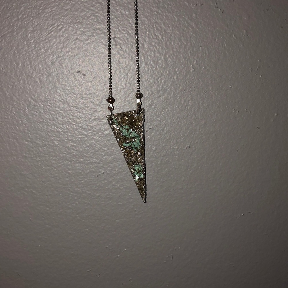 Long silver studded necklace